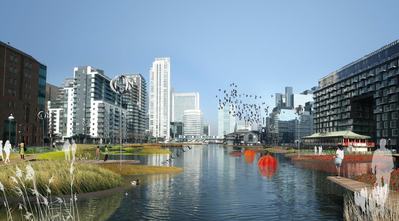 Millwall Dock Floating Gardens, London Docklands, UK Marko & placemakers